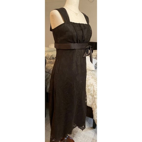 Bandolino Lace Dress Women Size 6 Brown Fully Lined Empire Cut‎ Sheath Wedding - Picture 13 of 15